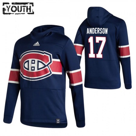 Montreal Canadiens Josh Anderson 17 2020-21 Reverse Retro Sawyer Hoodie - Criança